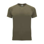 T-shirt técnica manga curta tecido control dry 135 g/m2 Roly Direct Bahrain cor verde militar segunda vista