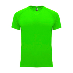 T-shirt técnica manga curta tecido control dry 135 g/m2 Roly Direct Bahrain cor verde fluorescente segunda vista