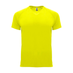 T-shirt técnica manga curta tecido control dry 135 g/m2 Roly Direct Bahrain cor amarelo fluorescente segunda vista