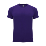 T-shirt técnica manga curta tecido control dry 135 g/m2 Roly Direct Bahrain cor roxo segunda vista