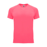 T-shirt técnica manga curta tecido control dry 135 g/m2 Roly Direct Bahrain cor rosa pastel segunda vista