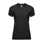T-shirt técnica justa de poliéster para mulher 135 g/m2 Roly Direct Bahrain cor preto segunda vista