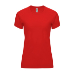 T-shirt técnica justa de poliéster para mulher 135 g/m2 Roly Direct Bahrain cor vermelho segunda vista