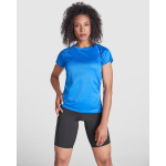 T-shirt técnica justa de poliéster para mulher 135 g/m2 Roly Direct Bahrain cor vermelho primeira vista de uso