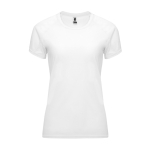 T-shirt técnica justa de poliéster para mulher 135 g/m2 Roly Direct Bahrain cor branco segunda vista