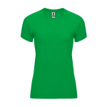 T-shirt técnica justa de poliéster para mulher 135 g/m2 Roly Direct Bahrain cor verde segunda vista