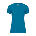 T-shirt técnica justa de poliéster para mulher 135 g/m2 Roly Direct Bahrain cor azul bondi segunda vista