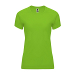T-shirt técnica justa de poliéster para mulher 135 g/m2 Roly Direct Bahrain cor verde-lima segunda vista