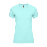 T-shirt técnica justa de poliéster para mulher 135 g/m2 Roly Direct Bahrain cor verde menta segunda vista