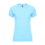 T-shirt técnica justa de poliéster para mulher 135 g/m2 Roly Direct Bahrain cor azul-claro segunda vista