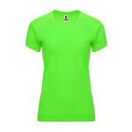 T-shirt técnica justa de poliéster para mulher 135 g/m2 Roly Direct Bahrain cor verde fluorescente segunda vista