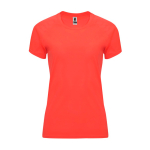 T-shirt técnica justa de poliéster para mulher 135 g/m2 Roly Direct Bahrain cor coral segunda vista