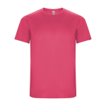 T-shirt técnica de manga curta de tecido reciclado 135 g/m2 Roly Direct Imola cor rosa fluorescente segunda vista