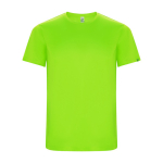 T-shirt técnica de manga curta de tecido reciclado 135 g/m2 Roly Direct Imola cor verde fluorescente segunda vista