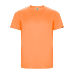 T-shirt técnica de manga curta de tecido reciclado 135 g/m2 Roly Direct Imola cor cor-de-laranja fluorescente segunda vista