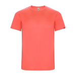 T-shirt técnica de manga curta de tecido reciclado 135 g/m2 Roly Direct Imola cor coral segunda vista