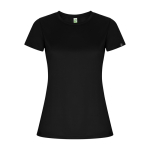 T-shirt técnica de poliéster reciclado para mulher 135 g/m2 Roly Direct Imola cor preto segunda vista
