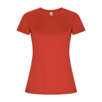 T-shirt técnica de poliéster reciclado para mulher 135 g/m2 Roly Direct Imola cor vermelho segunda vista