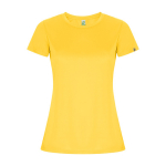 T-shirt técnica de poliéster reciclado para mulher 135 g/m2 Roly Direct Imola cor amarelo segunda vista