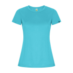 T-shirt técnica de poliéster reciclado para mulher 135 g/m2 Roly Direct Imola cor turquesa segunda vista