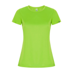 T-shirt técnica de poliéster reciclado para mulher 135 g/m2 Roly Direct Imola cor verde fluorescente segunda vista