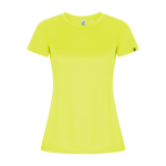 T-shirt técnica de poliéster reciclado para mulher 135 g/m2 Roly Direct Imola cor amarelo fluorescente segunda vista
