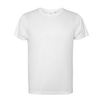 T-shirt técnica de poliéster reciclado 125 g/m2 Roly Direct Estoril cor branco segunda vista