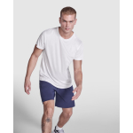 T-shirt técnica de poliéster reciclado 125 g/m2 Roly Direct Estoril cor branco primeira vista de uso