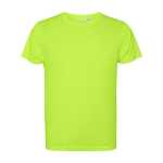 T-shirt técnica de poliéster reciclado 125 g/m2 Roly Direct Estoril cor verde fluorescente segunda vista