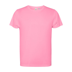 T-shirt técnica de poliéster reciclado 125 g/m2 Roly Direct Estoril cor rosa pastel segunda vista