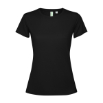 T-shirt técnica de poliéster reciclado para mulher 125 g/m2 Roly Direct Estoril cor preto segunda vista