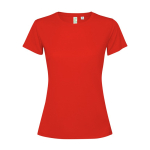 T-shirt técnica de poliéster reciclado para mulher 125 g/m2 Roly Direct Estoril cor vermelho segunda vista