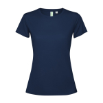 T-shirt técnica de poliéster reciclado para mulher 125 g/m2 Roly Direct Estoril cor azul-marinho segunda vista