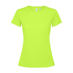 T-shirt técnica de poliéster reciclado para mulher 125 g/m2 Roly Direct Estoril cor verde fluorescente segunda vista