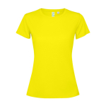 T-shirt técnica de poliéster reciclado para mulher 125 g/m2 Roly Direct Estoril cor amarelo fluorescente segunda vista