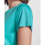 T-shirt técnica de poliéster reciclado para mulher 125 g/m2 Roly Direct Estoril cor verde esmeralda vista detalhe 2
