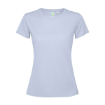 T-shirt técnica de poliéster reciclado para mulher 125 g/m2 Roly Direct Estoril cor azul acinzentado segunda vista