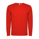 T-shirt técnica, manga comprida, poliéster 125 g/m2 Roly Direct Estoril L/S cor vermelho segunda vista