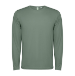 T-shirt técnica, manga comprida, poliéster 125 g/m2 Roly Direct Estoril L/S cor verde oliva segunda vista