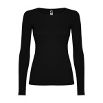 T-shirt, manga comprida de algodão para mulher 160 g/m2 Roly Direct Extreme cor preto segunda vista