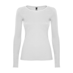 T-shirt, manga comprida de algodão para mulher 160 g/m2 Roly Direct Extreme cor branco segunda vista