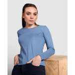 T-shirt, manga comprida de algodão para mulher 160 g/m2 Roly Direct Extreme cor cor-de-rosa primeira vista de uso
