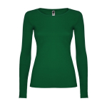 T-shirt, manga comprida de algodão para mulher 160 g/m2 Roly Direct Extreme cor verde garrafa segunda vista