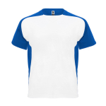 T-shirt técnica de poliéster com manga raglan 140 g/m2 Roly Direct Bugatti cor branco/azul segunda vista