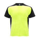 T-shirt técnica de poliéster com manga raglan 140 g/m2 Roly Direct Bugatti cor amarelo fluorescente segunda vista