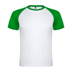 T-shirt desportiva de poliéster bicolor 140 g/m2 Roly Direct Indianapolis cor verde segunda vista