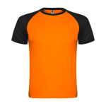 T-shirt desportiva de poliéster bicolor 140 g/m2 Roly Direct Indianapolis cor cor-de-laranja segunda vista