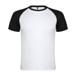 T-shirt desportiva de poliéster bicolor 140 g/m2 Roly Direct Indianapolis cor branco/preto segunda vista
