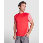 T-shirt técnica de manga curta, poliéster 135 g/m2 Roly Direct Zolder cor vermelho quarta vista de uso