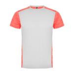 T-shirt técnica de manga curta, poliéster 135 g/m2 Roly Direct Zolder cor coral segunda vista